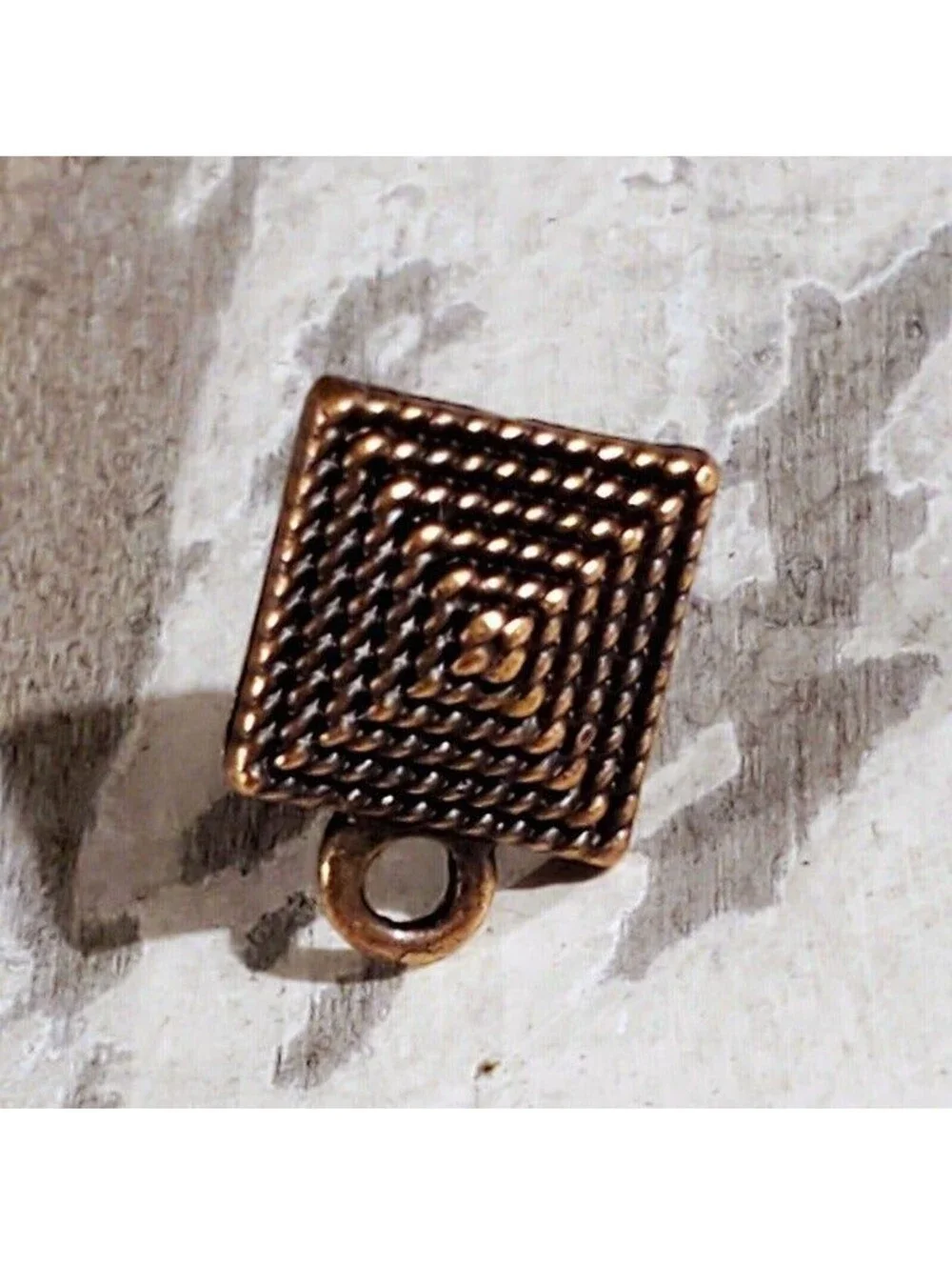 Avant Garde Antique Copper Egyptian Pyramid Dotted Earring Post Findings 2 pcs